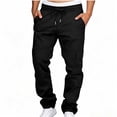thumbnail image 2 of Mavick Pants for Men Drawstring Casual Hiking Joggers Athletic Trousers Loose Straight Sweatpants for Men, 2 of 9