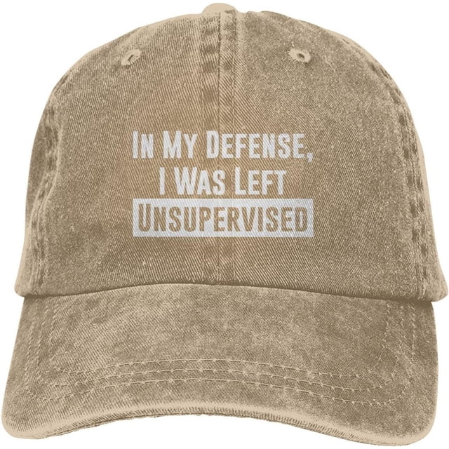 in My Defense I was Left for Unsupervised Baseball Cap Gavin Funny Trucker Hat Fun Snapback Black