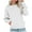 White, variant on fartey Womens Sweatshirts Round Neck Solid Color Top Trendy Pullover Sweatshirt Long Sleeve Casual Shirt Blouse with Pockets