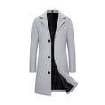 thumbnail image 1 of Innerwin Manteau Trench-Coat Homme à Col Cranté Manches Longues Décontracté Gris Clair G, 1 of 2