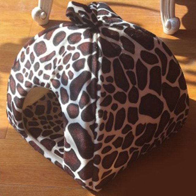 Strawberry Pet Dog Cat Bed House Kennel Doggy Puppy Basket Pad (Leopard L) Hugtrwg Para estrenar