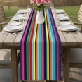 thumbnail image 4 of Mexican Style Table Runner - 72 Inch Long Colorful Mexico Stripes Blue Yellow Cotton and Linen Blended Dress Scarves Farmhouse Table Runner for Kitchen Dining, Coffee Table, 13" x 72", 4 of 8