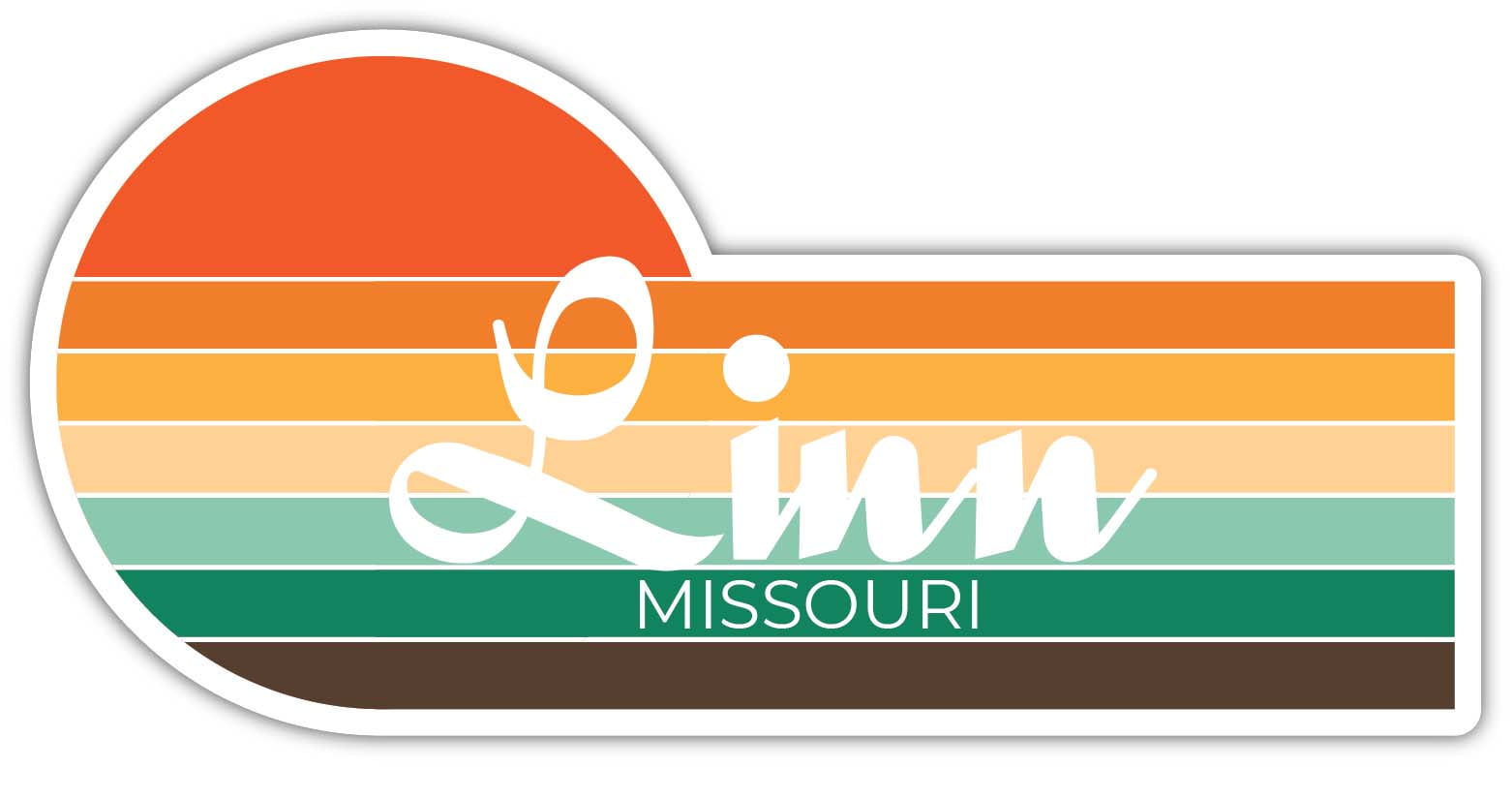 Linn Missouri 2 x 1.25 Inch Sticker Retro Vintage Sunset City 70s