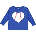 thumbnail image 3 of Inktastic Heart Shaped Baseball Boys or Girls Long Sleeve Toddler T-Shirt, 3 of 5