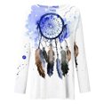 thumbnail image 4 of Qiopertar Hauts pour Femmes Impression Filet de Rêve d'Hiver Sweat à Boutons Pull-Over Hauts en Solde Livraison Gratuite à Moins de 5$ jusqu'à 90% de Réduction, 4 of 5