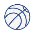 thumbnail image 2 of Basketball (White  Blue) Iron On Embroidered Patch, 2 of 2