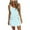 Sky Blue, variant on Joau Womens Striped T-Shirts Dress Double Spaghetti Straps Sleeveless V Neck Drawstring Summer Casual Loose Mini Dresses with Pockets
