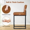thumbnail image 3 of 24" Bar Stools, Counter Height Bar Stools with Back, Modern PU Leather Barstools for Kitchen Island, Upholstered Bar Chair with Black Metal Frame Footrest, 3 of 7