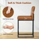 thumbnail image 3 of Garvee banco de bar de 24 pulgadas con respaldo, asiento tapizado en piel PU y patas metálicas resistentes, ideal para isla de cocina o barra desayunadora, 3 of 7
