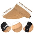 thumbnail image 3 of Helii Women Crownless Straw Sun Hat Wide Brim Ponytail Visor, Adjustable Drawstring Packable Foldable Breathable Woven Beach Hat UV Protection for Travel Outdoor Beige,One Size, 3 of 9