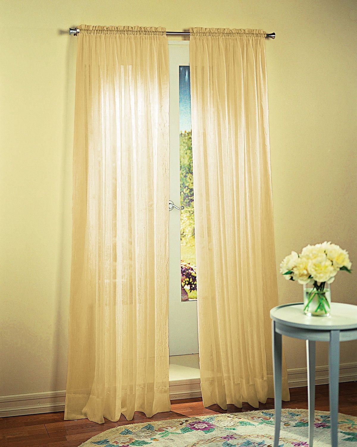 918 Crushed Voile Pole Top Curtains