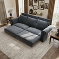 thumbnail image 3 of Chesterfield Sofa,93.7" King Pull Out Sofa Bed,3-in-1 Velvet Convertible Sleeper Sofa with Nailhead Trim & Rolled Arm,Multi-Functional Sofa Bed for Living Room,Bedroom,Grey, 3 of 9
