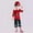 Red, variant on Elf Outfit for Kids Long Sleeve Top Pants Hat Set Party Dress Up Boys Christmas Outfit 7-8 Years