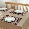 thumbnail image 3 of Pioneer Flower Floral Print Pattern Summer Placemats Table Placemats Set Of 4-Linen Kitchen Washable Placemats Table Mats 12x18 Inch Non-Slip Heat Resistant, 3 of 5