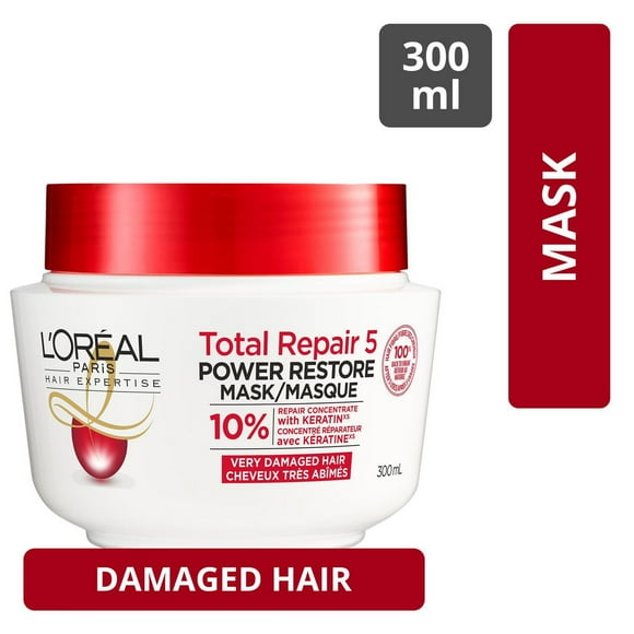 L'Oréal Paris Hair Expertise Total Repair 5 Hair Mask, Enriched Active Serum, 300 mL