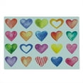thumbnail image 2 of Grunge Cutting Board, Rainbow Color Heart Shapes Valentine's Day Design Romantic His and Hers Theme, Decorative Tempered Glass Cutting and Serving Board, Large Size, Red Blue Yellow, by Ambesonne, 2 of 5