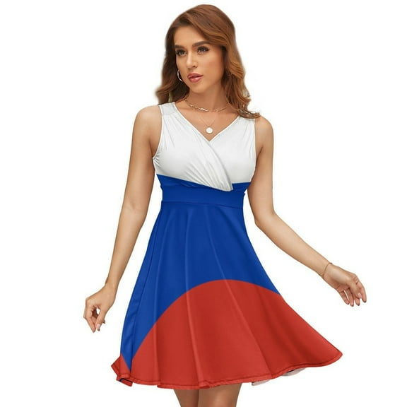 Flag of Russia Dress Fashion Beach Long Dresses Female Party Printed Sundress