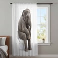 thumbnail image 3 of Funny Elephants Sheer Curtains 45 Inches Long, Cute Art Fun Lovely Animals on Toilets Light Filering Curtains, Breathable Simi Curtain Privacy Drapes for Kitchen Bathroom Small Window Treatment, 3 of 9