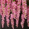 thumbnail image 2 of Toyeng 1PC Silk Wisteria Artificial Flowers, Fake Wisteria Floral Hanging Plant Garland, for Home Decor, Party, Floor Vase, Wedding Arrangement Decoration, Yellow, 2 of 5