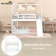 thumbnail image 3 of Bellemave  Twin Bunk Bed with Slide, Wood Floor Bunk Bed Twin Over Twin, House Bunk Bed Frame for Bedroom (White), 3 of 9
