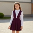 thumbnail image 4 of Girls School Uniform Dress Sleeveless V-Neck Jumper Dress Pleated Skirt Summer Red School Skirt 6-7 Years Girl Clothes, 4 of 4