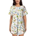 thumbnail image 1 of Fotbe Cactus Plants Conjunto de Pijama Estampado para Mujer, 2 Piezas, Ropa de Dormir con Camiseta de Manga Corta y Shorts Suaves-Medium, 1 of 6