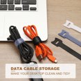 thumbnail image 5 of 6 Inch Reusable Cable Ties, 210 Pcs Adjustable Hook and Loop Fastening Cord Organizer White, 5 of 7