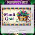 thumbnail image 2 of Colorful Feathers Mardi Gras Banner Gold Mask Carnival Display Bead Decoration Star Confetti Festive Backdrop for Mardi Gras Party Carnival Celebration Masquerade Ball, 2 of 4