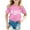 0-Pink2314, variant on Tiijoy Girls Los Angeles Print Short Sleeve T-Shirt Casual Crew Neck T Shirt, Sizes 2-12