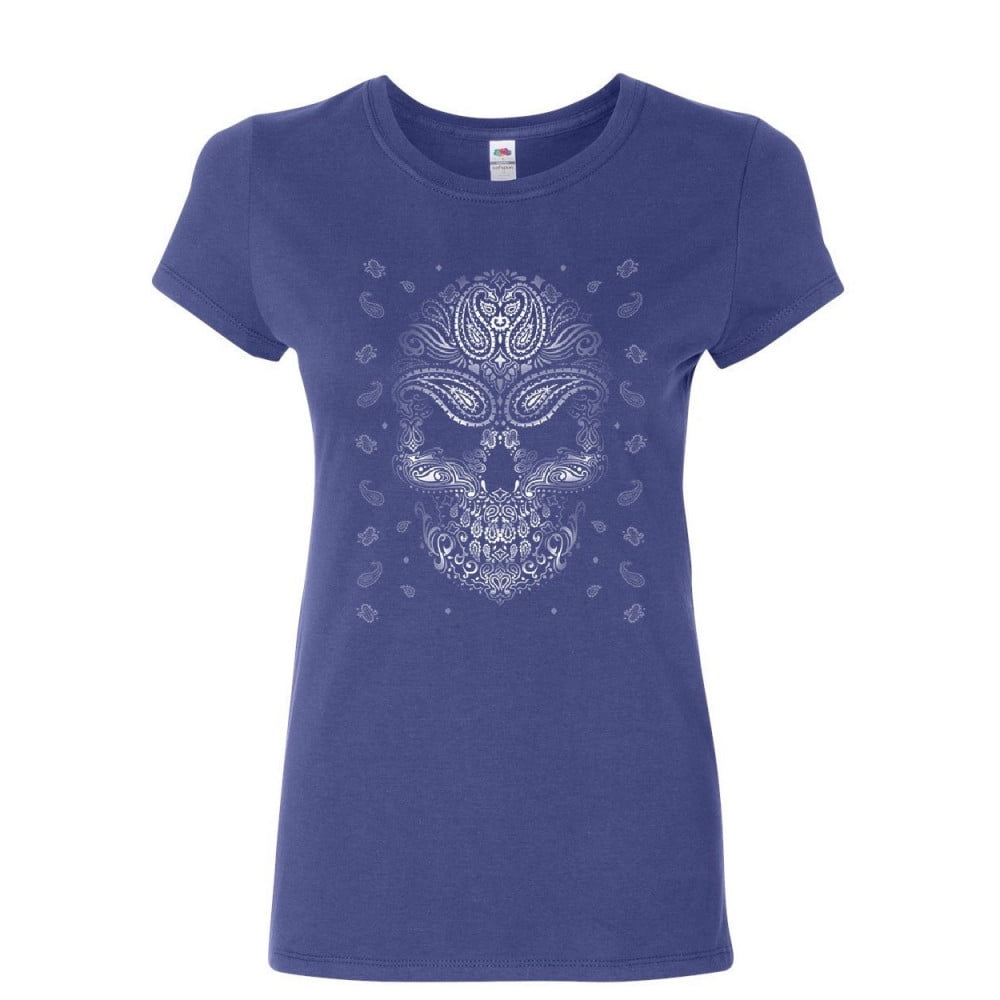 Tee Hunt Bandana Skull Face Women's T-Shirt Gangsta Badass Swag