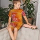 thumbnail image 4 of Balery Orange Flower Psychedelic Conjunto de Pijama Infantil de Manga Corta con Estampado – Ropa de Dormir de Algodón Suave-X-Large, 4 of 6