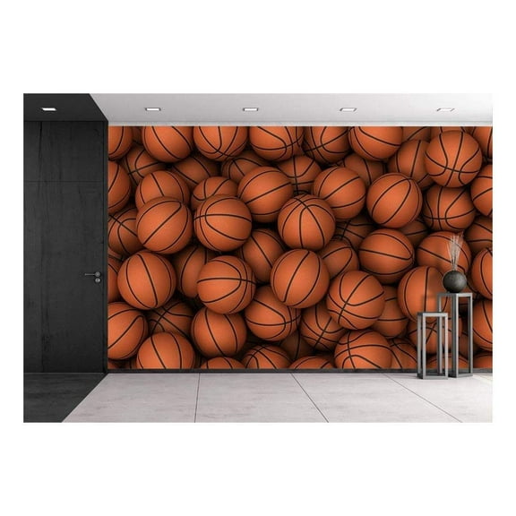 wall26 - Basketball - Removable Wall Mural | Self-Adhesive Large Wallpaper - 66x96 inches