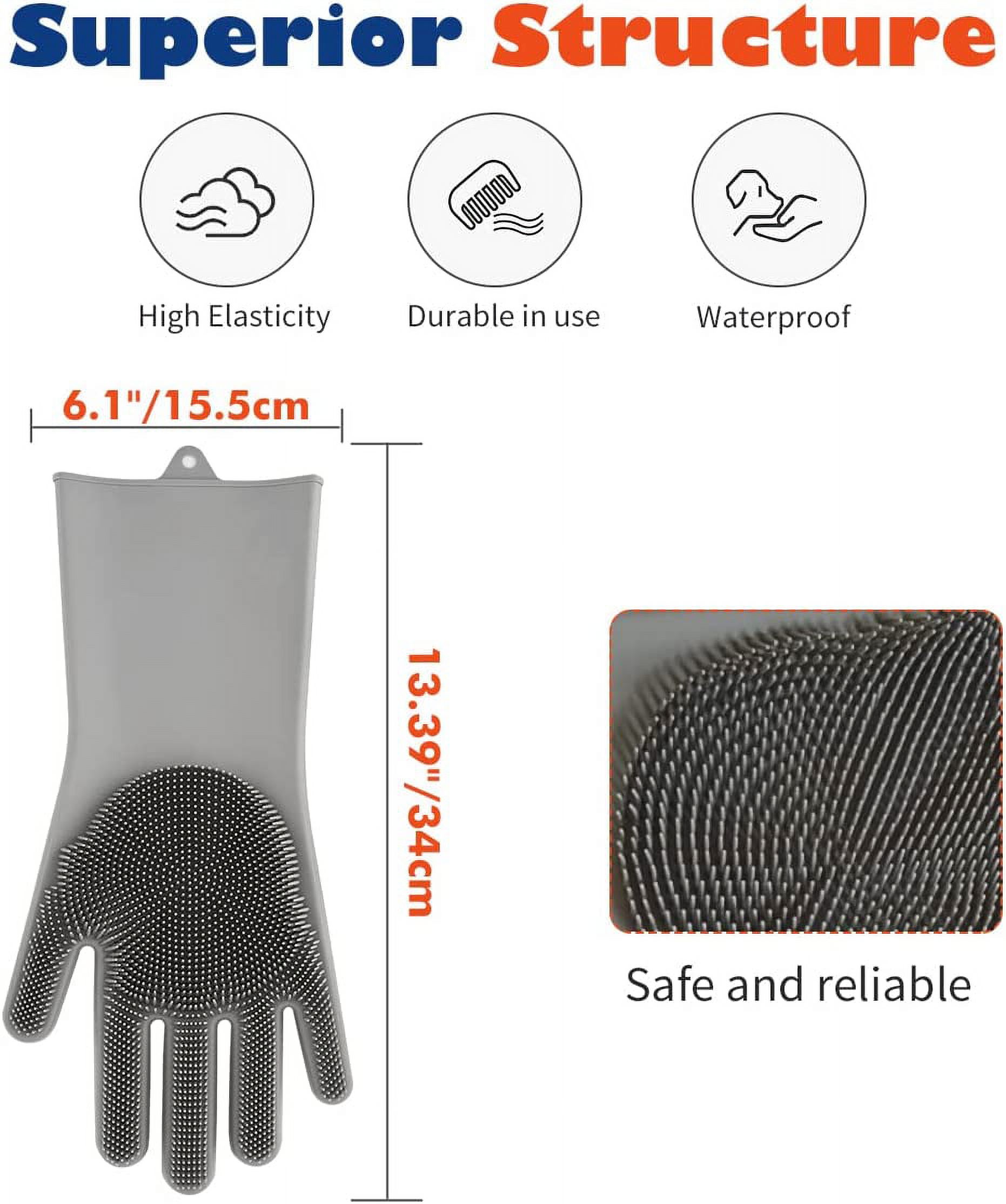 VavoPaw Pet Grooming Gloves, Gray photo 4