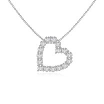 Moissanite Heart Shape Pendant Necklaces for Women in Sterling Silver, April Birthstone Jewelry Gifts for Her Birthday, Wedding Anniversary, Graduation, Christmas, Mothers Day, Valentines