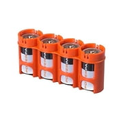 Storacell SLC4ORG by Powerpax SlimLine C Battery Caddy, Orange, Holds 4 Batteries