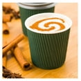 thumbnail image 6 of 4 Ounce Ripple Insulated Coffee Cups 500 Double Wall Corrugated Coffee Cups - Leakproof Non-Slip Forest Green Paper Ribbed Coffee Cups Recyclable Matching Lids Sold Separately, 6 of 7