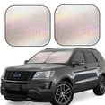 thumbnail image 2 of Bingfone Glitter Light Pearl Print 2-Piece Sun Shade Front Windshield - Foldable Car Front Window Sunshades For Most Sedans Suv Truck - Small, 2 of 7