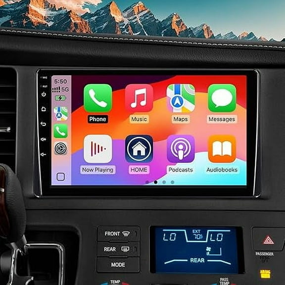 2 32G Android 12 Double Din Car Stereo for Toyota Sienna 2015-2018 with 9 Inch Touchscreen Radio Built-in Wireless Carplay/Android Auto/GPS/Bluetooth/FM/AUX-in/Steering Wheel Controls/Backup Camera