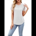 thumbnail image 2 of Camisetas de Corta para Mujer, Blusas Informales de Moda para Verano y . Conjuntos de Vacaciones Modernos. Beige S, 2 of 10
