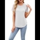 thumbnail image 2 of Camisetas de Corta para Mujer, Blusas Informales de Moda para Verano y . Conjuntos de Vacaciones Modernos. Beige XXL, 2 of 10