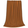 thumbnail image 2 of Pofeuu Black And Orange Houndstooth Print Ultra-Soft Micro Fleece Blanket,for Bed Or Sofa,All Season Throw Blankets Flannel Blanket-80"x60", 2 of 7