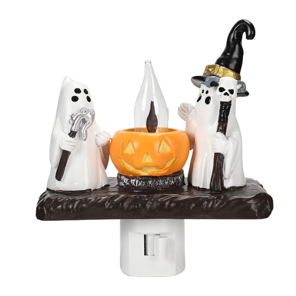 Halloween Night Light,Ghost Campfire Nightlight,Campfire Flickering Night Lights Plug into Wall,Halloween Decorations