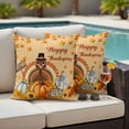 thumbnail image 4 of Thanksgiving Outdoor Waterproof Pillow Covers, Orange Maple Leaf Pumpkin Harvest Fall Decorative Square Throw Pillowcase Sofa Cushion Sham for Patio/Couch/Chair, 18"x18" 2 Pack, 4 of 8