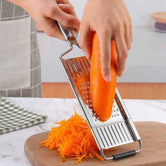 Yirtree Multi-Purpose Vegetable Slicer Set,Stainless Steel Cheese Grater & Vegetable Chopper with 3 adjustable Blades for Vegetables, Fruits