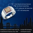 thumbnail image 2 of Gem Stone King Men's 10K Yellow Gold and 925 Sterling Silver 2 Tone Lab Grown Diamond and Red Created Ruby Ring (0.24 Cttw, Available in Size 9, 10, 11, 12, 13), 2 of 6