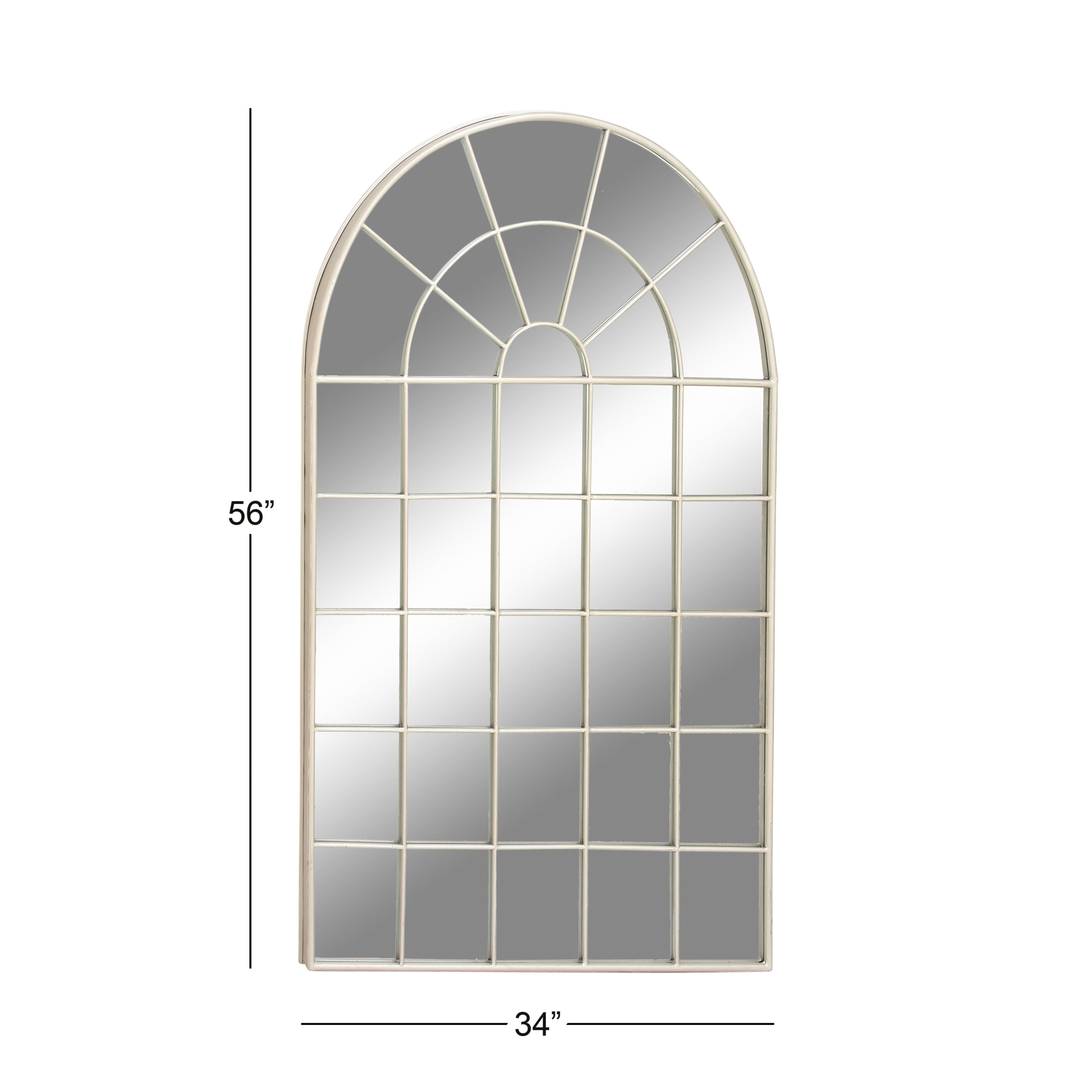 CosmoLiving by Cosmopolitan 34" x 56" White Window Pane Wall Mirror