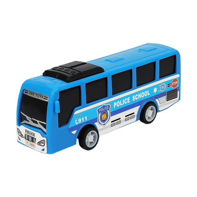Y-279 C Realistic Pull Back Bus Toy Friction Powered Vehicle Kids Transportation Play Set Durable Plastic