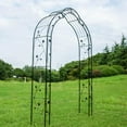 thumbnail image 6 of Kinbor 8' Outdoor Metal Garden Arbor Trellis Various Archway Flowers Climbing Plant Lawn Backyard, Black, 6 of 8
