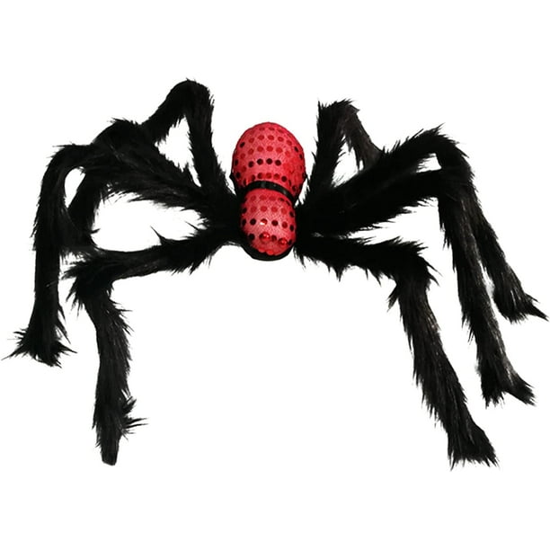 Peluche HUOGUO, araña grande negra, decoración de Halloween