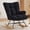 Black, variant on Nursery Rocking Chair Teddy, Upholstered Glider Rocker with High Backrest, Comfortable Stylish Accent Armchair with Padded Seat for Living Rooms, Bedrooms, Offices